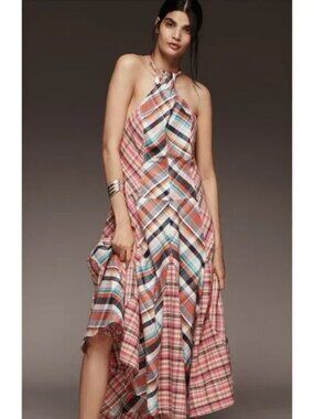 Pilcro Patchwork Halter Midi Dress